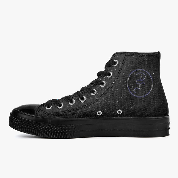 Space Electric Don High-Top Canvas Shoes - Black