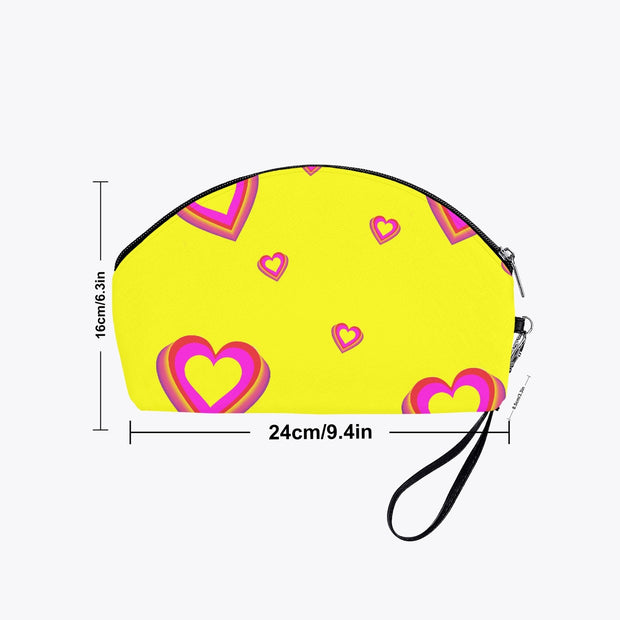 Sunny Hearts Curve Cosmetic Bags