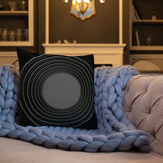 Black N Gray Circles Premium Pillow