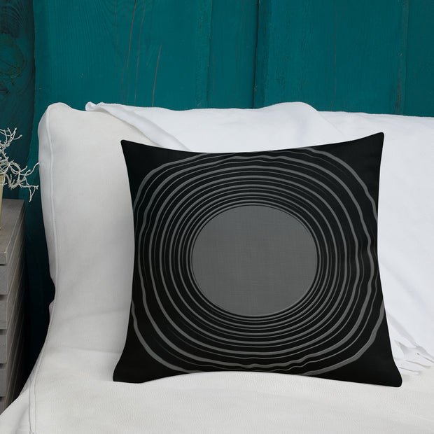 Black N Gray Circles Premium Pillow