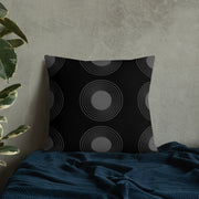 Black N Gray Circles Premium Pillow