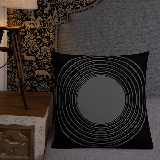 Black N Gray Circles Premium Pillow