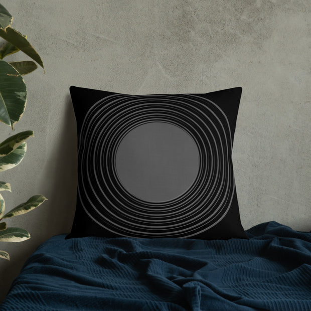 Black N Gray Circles Premium Pillow