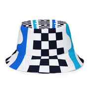 Checkered w/ Wave Stream reversible bucket hat