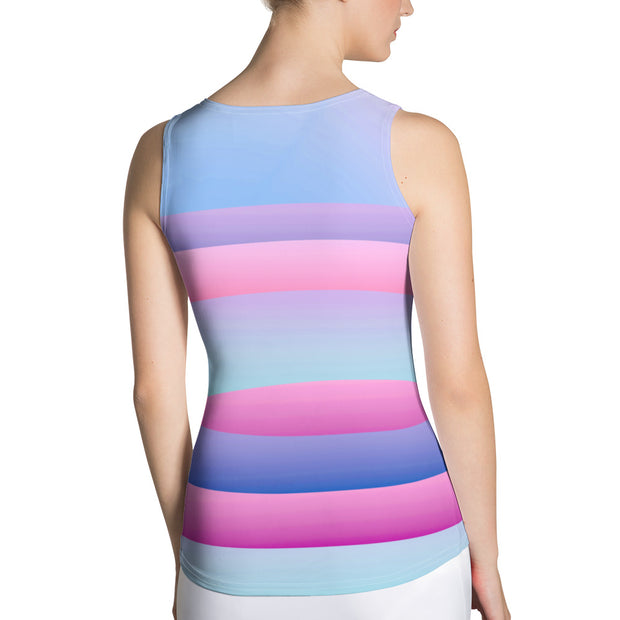 Pink and Lilac Waves Sublimation Cut & Sew Tank Top