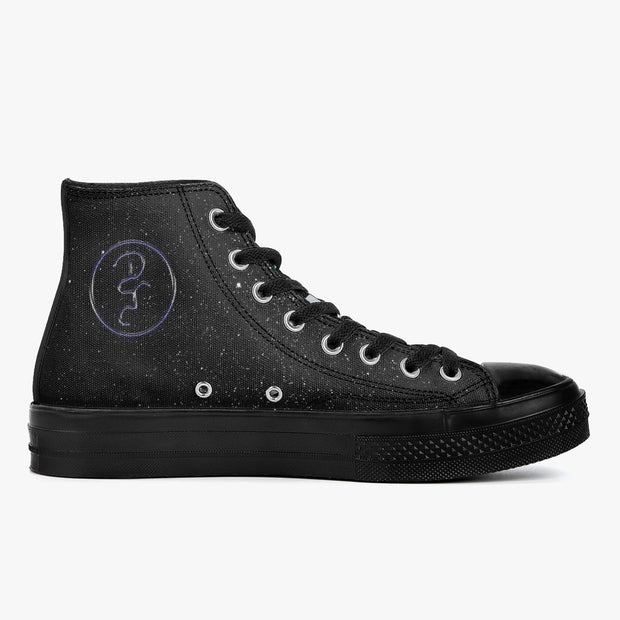 Space Electric Don High-Top Canvas Shoes - Black