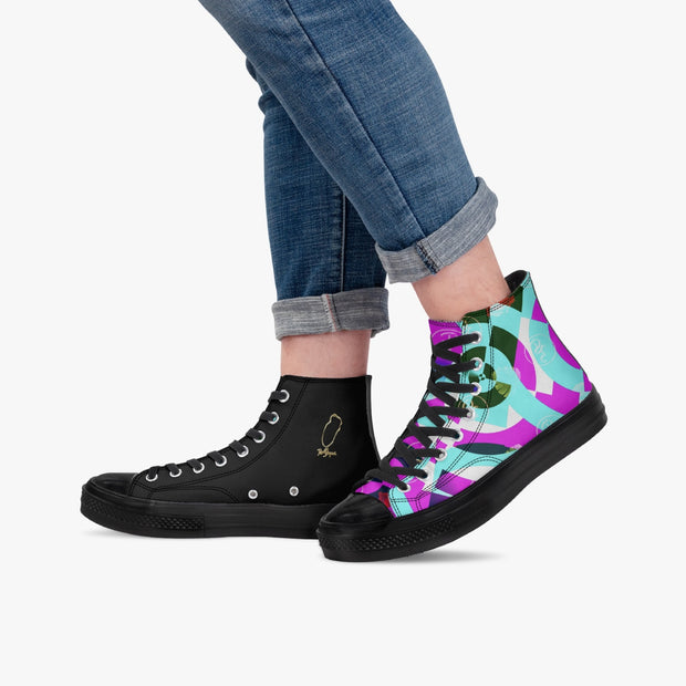 Venus Belt High-Top Canvas Shoes - Black