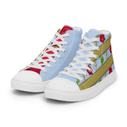 Spring Rose Men’s high top canvas shoes