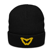 Golden Butterfly recycled cuffed beanie